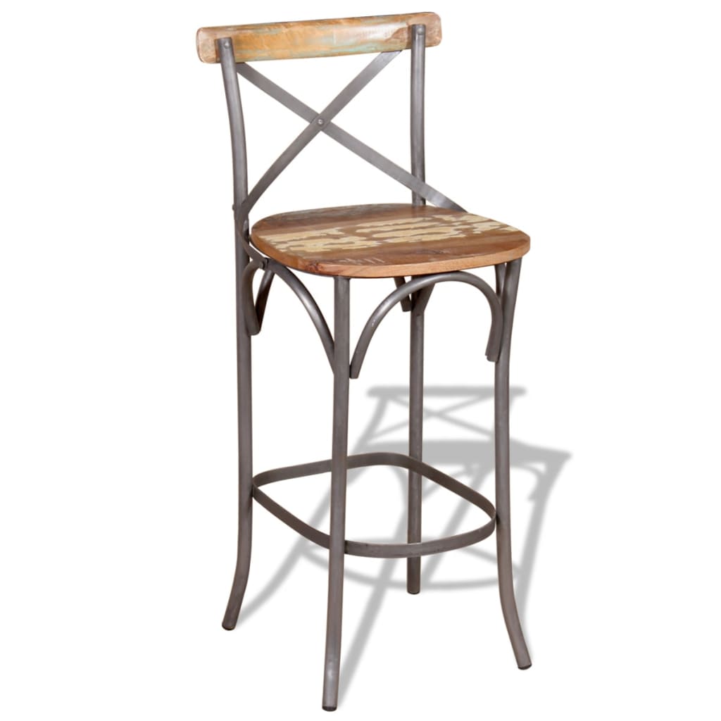 vidaXL Tabouret de bar Bois de récupération massif