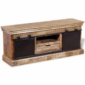 TV stolek s 2 posuvnými dvířky mangovníkové dřevo 110x30x45 cm - obrázek 6