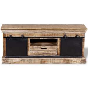 TV stolek s 2 posuvnými dvířky mangovníkové dřevo 110x30x45 cm - obrázek 8