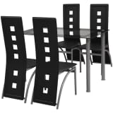 vidaXL Five Piece Dining Set Black