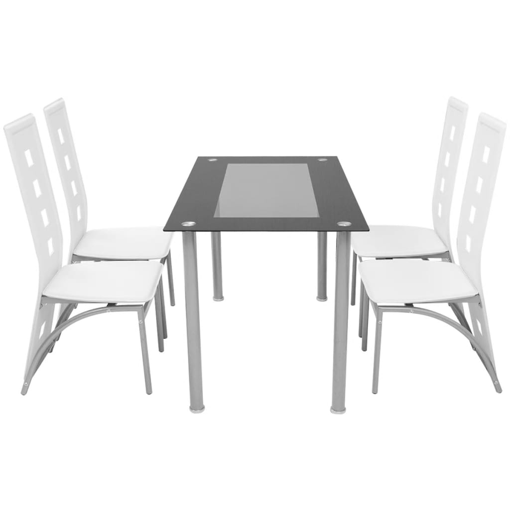 vidaXL Five Piece Dining Set White