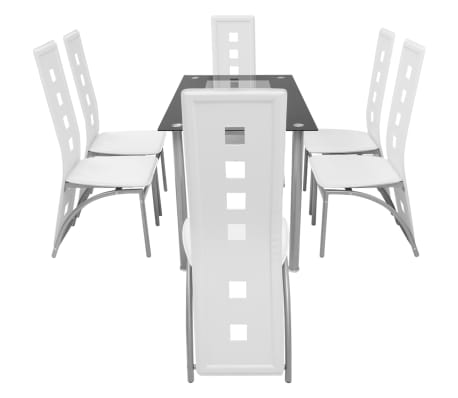 vidaXL Seven Piece Dining Set White