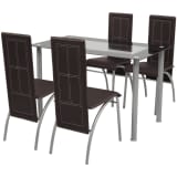 vidaXL Five Piece Dining Set Brown