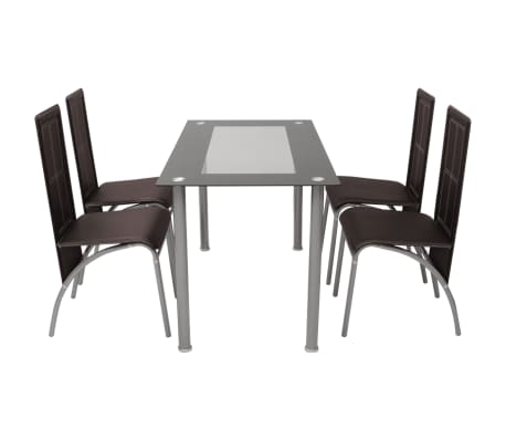 vidaXL Five Piece Dining Set Brown