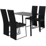 vidaXL Five Piece Dining Set Black