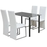 vidaXL Five Piece Dining Set White