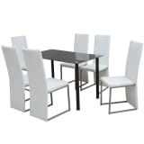 vidaXL Seven Piece Dining Set White