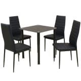 vidaXL Five Piece Dining Set Black