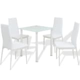 vidaXL Five Piece Dining Set White