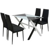 vidaXL Five Piece Dining Set Black