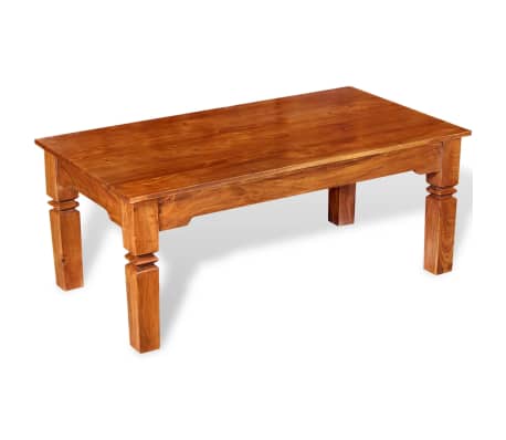 vidaXL Klubska mizica iz trdnega lesa 110x60x45 cm
