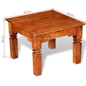 Konferenční stolek masivní dřevo 60 x 60 x 45 cm - obrázek 8