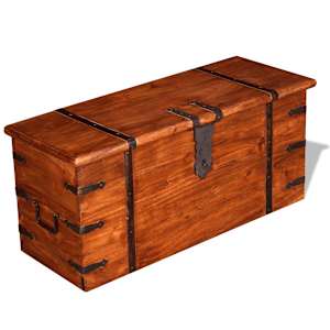 Set dvou úložných truhel masivní dřevo - obrázek 3