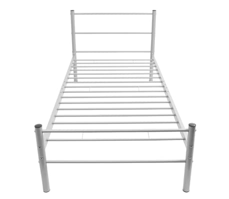 vidaXL Rama łóżka, szara, metalowa, 90 x 200 cm