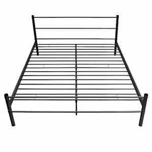 vidaXL gultas rāmis, melns metāls, 160x200 cm