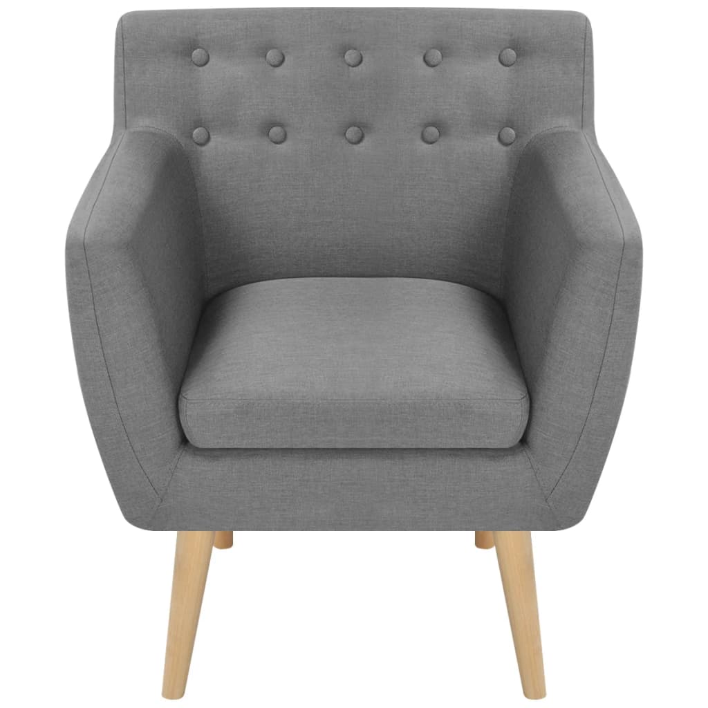 vidaXL Fauteuil 67x59x77 cm stof lichtgrijs