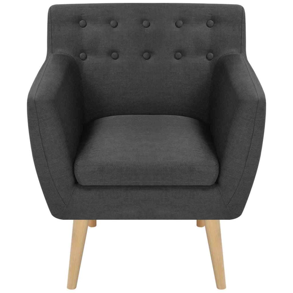 vidaXL Fauteuil stof donkergrijs