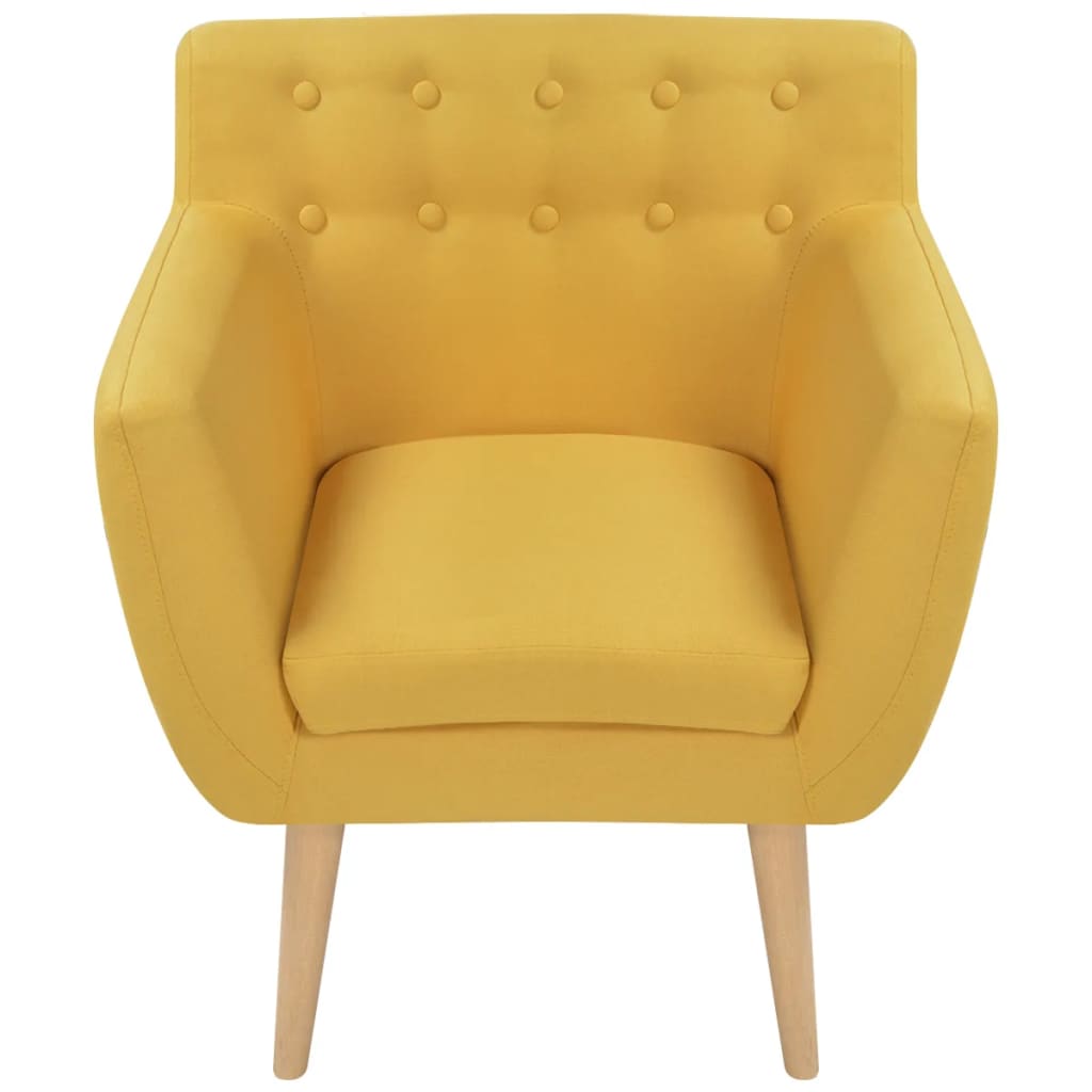 vidaXL Fauteuil stof geel afbeelding