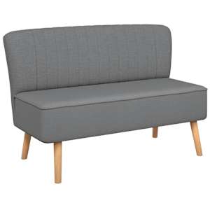 vidaXL diivan kangast, 117 x 55,5 x 77 cm, helehall