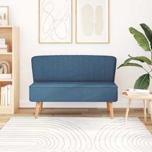 Pohovka textil 117 x 55,5 x 77 cm modrá - obrázek 1