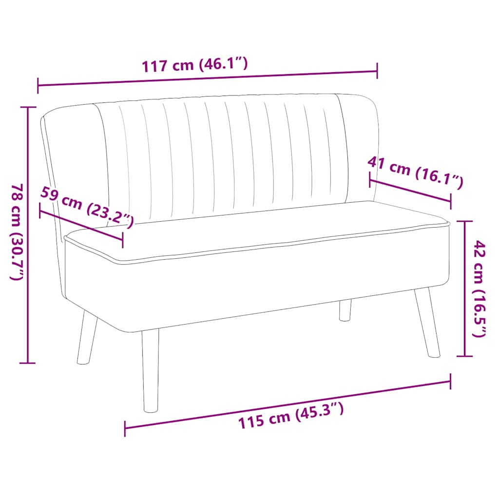 stofsofa 117x55,5x77 cm grøn - Billede 7
