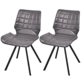 vidaXL Dining Chairs 2 pcs Artificial Leather Gray