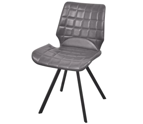 vidaXL Dining Chairs 2 pcs Gray Faux Leather