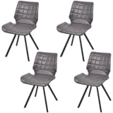 vidaXL Dining Chairs 4 pcs Artificial Leather Gray