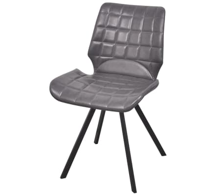 vidaXL Dining Chairs 4 pcs Gray Faux Leather