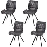 vidaXL Dining Chairs 4 pcs Artificial Leather Black