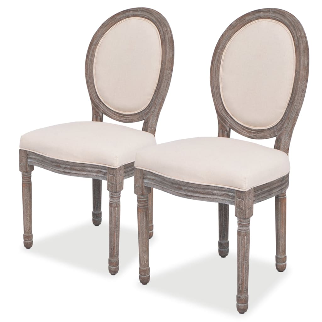 Image of vidaXL Dining Chairs 2 pcs Linen