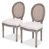 vidaXL spisebordsstole 2 stk. linned og rattan