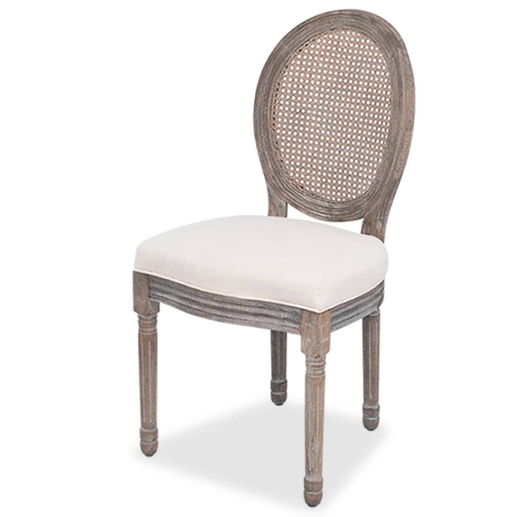 

vidaXL Eetkamerstoelen 4 st stof crèmekleurig