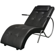 vidaXL Chaise longue met kussen zwart