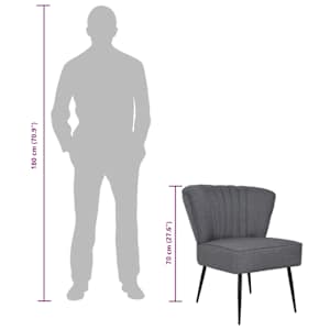 Koktejlová židle tmavě šedá textil - obrázek 7