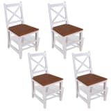 vidaXL Sedie da Pranzo 4 pz in Teak Massello e Mogano