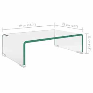 TV stolek / podstavec na monitor čiré sklo 40x25x11 cm - obrázek 6