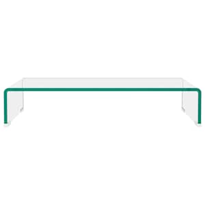 TV stolek / podstavec na monitor sklo čiré 60x25x11 cm - obrázek 3