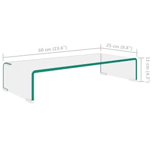 TV stolek / podstavec na monitor sklo čiré 60x25x11 cm - obrázek 6