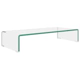 vidaXL TV Stand / Monitor Riser Glass Clear 27.6"x11.8"x5.1"