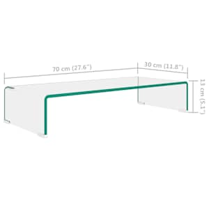 TV stolek / podstavec na monitor čiré sklo 70x30x13 cm - obrázek 6