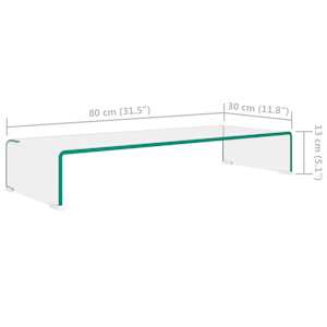 TV stolek / podstavec na monitor čiré sklo 80x30x13 cm - obrázek 6