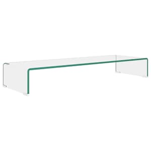 TV stolek / podstavec na monitor čiré sklo 90x30x13 cm - obrázek 2