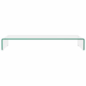 TV stolek / podstavec na monitor čiré sklo 90x30x13 cm - obrázek 3