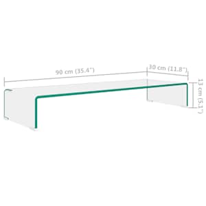 TV stolek / podstavec na monitor čiré sklo 90x30x13 cm - obrázek 6