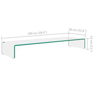 TV stolek / podstavec na monitor čiré sklo 100x30x13 cm - obrázek 6