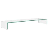 vidaXL TV-taso/Näyttöteline Kirkas lasi 110x30x13 cm