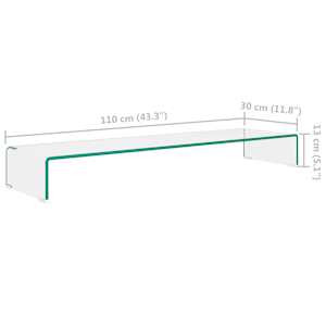 TV stolek / podstavec na monitor čiré sklo 110x30x13 cm - obrázek 6