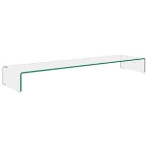 TV stolek / podstavec na monitor čiré sklo 120x30x13 cm - obrázek 2