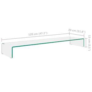 TV stolek / podstavec na monitor čiré sklo 120x30x13 cm - obrázek 6